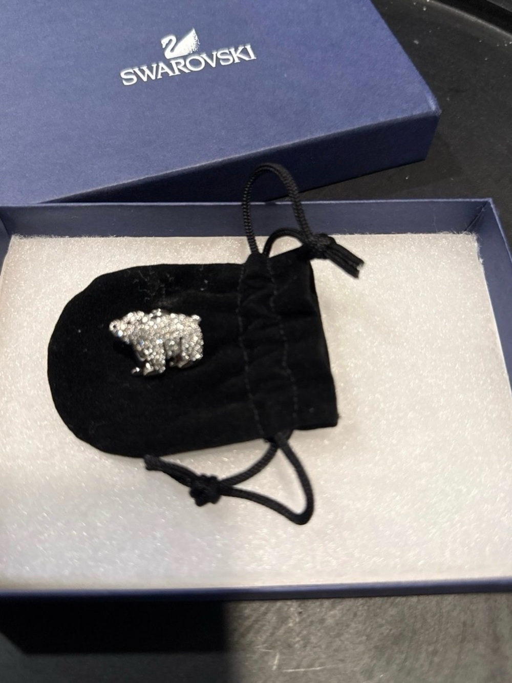 Swarovski Silver Crystal Bear Pin